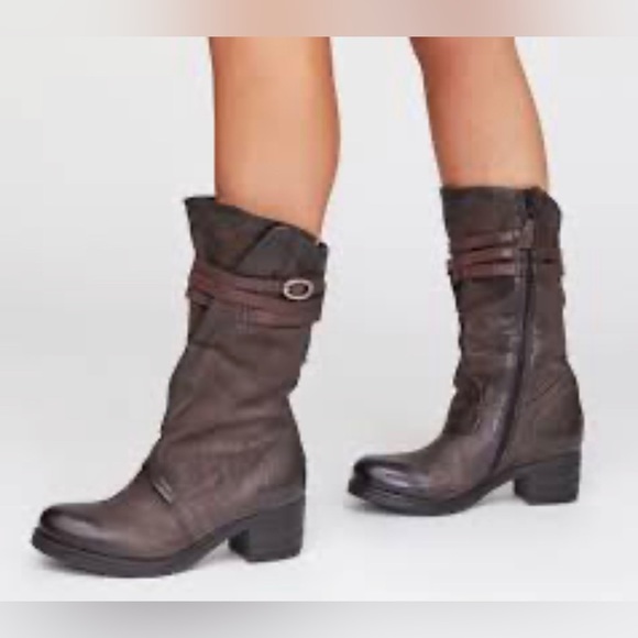 Miz Mooz Shoes - Miz Mooz Women’s Leather Skip Heel Burnished Toe Boots